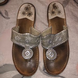 Silver sparkle Jack Rogers